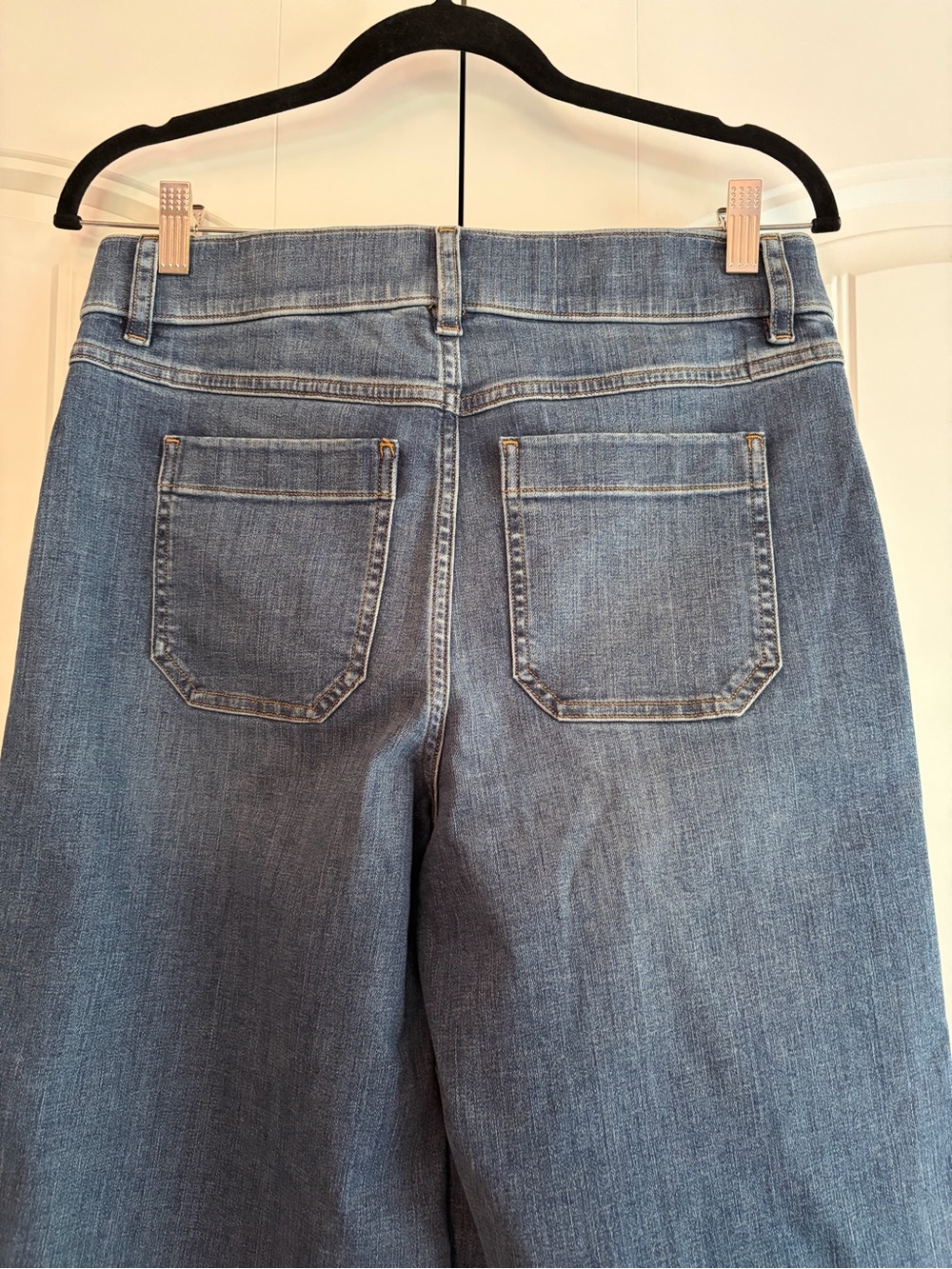 SPANX SPANXshape™ EveryWear Cropped Wide Leg Jeans Women's Size M Blue Stretch - Picture 8 of 15